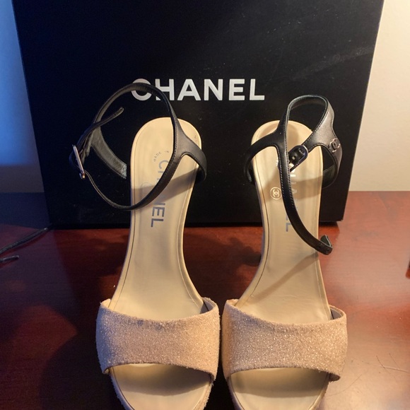 Chanel Sand & Coral platform 2012, Authentic, Excellent condition- size 38.5 - Picture 1 of 8